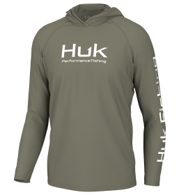HUK VENTED PURSUIT HOODIE MOSS LS M