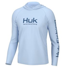 HUK VENTED PURSUIT HOODIE ICE WATER LS M