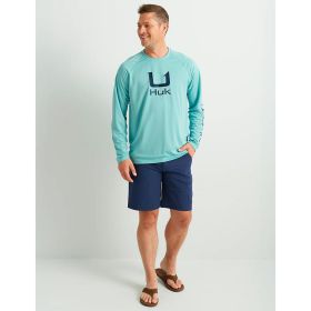 HUK ICON LS CREW MARINE BLUE L