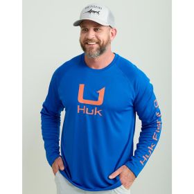 HUK ICON LS CREW OCEAN BLUE LS XXL
