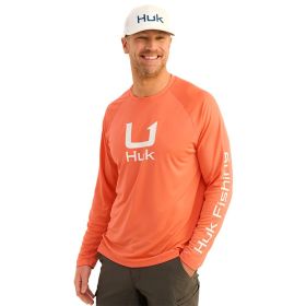 HUK ICON LS CREW FRESH SALMON LS M