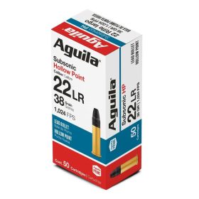 Aguila Subsonic.22 LR 38 gr. HP 1024 fps 50/ct