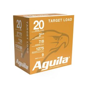 Aguila 20ga Target 2-3/4 7/8oz 1275fps #9 25/RD