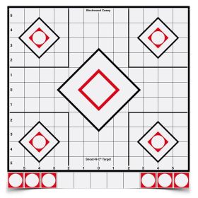 BIRCHWOOD CASEY SHOOT-N-C 12" WHITE/BLACK SIGHT-IN 5PK