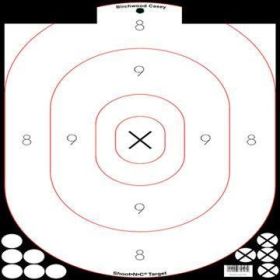 BIRCHWOOD CASEY SHOOT-N-C 12"X18" OVAL WHITE/BLACK SILHOUETTE 5PK