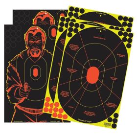 BIRCHWOOD CASEY SHOOT-N-C 12"X18" 3-HANDGUN TRAINER & 2-BAD GUY TARGET 5PK