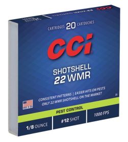 CCI 22 WMR SHOTSHELL 12 SHOT AMMO 20RD