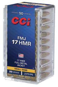 CCI 17 HMR 20GR FMJ AMMO 50RD