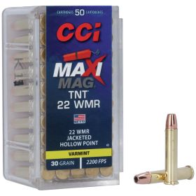 CCI 22 WMR MAXI MAG 30GR TNT JHP AMMO 50RD