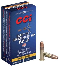 CCI 22 LR 22 LR 40GR SEGMENTED HP QUIET 22 AMMO 50RD