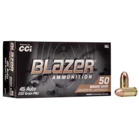 BLAZER 45 AUTO - BRASS 230GR FMJ AMMO 50RD