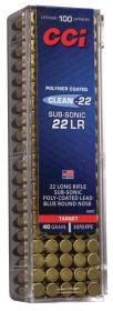 CCI 22 LR SV TARGET CLEAN-22 BLUE 40GR LRN AMMO 100RD