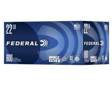 Federal Range Pack Rimfire Ammunition .22LR 40gr LRN 1200 fps 3200/ct Case (4-800/ct Boxes)