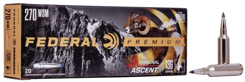 Federal Terminal Ascent Rifle Ammunition .270 WSM 136 gr 3240 fps 20/ct