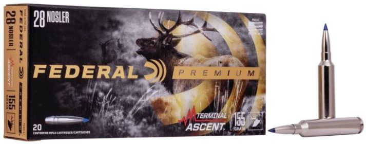 Federal Terminal Ascent Rifle Ammunition .28 Nosler 155gr 3200 fps 20/ct