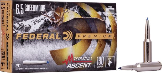 Federal Terminal Ascent Rifle Ammunition 6.5 Creedmoor 130 gr 2800 fps 20/ct