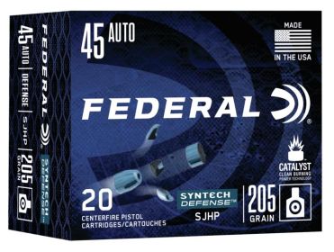 Federal Syntech Defense Handgun Ammunition .45 ACP SJHP 970 fps 20/ct