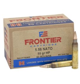 Hornady Frontier Rifle Ammunition 5.56mm NATO 55 gr HP Match 3240 fps 50/ct