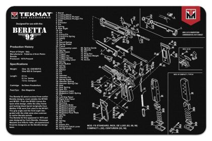TekMat 11x17 Gun Cleaning Mat-Beretta 92