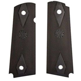 Hogue Colt Government Grips .45 1911 Rubber Grips Panels Checkered with Diamonds  - Black