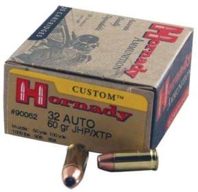 Hornady Custom Handgun Ammunition .32 ACP 60 gr XTP 1000 fps 25/ct