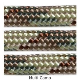 E.L. Wood Multi Camo 550 Fish & Fire Paracord 100'