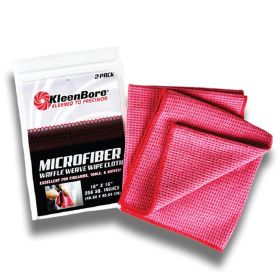 KleenBore Waffle Weave MicroFiber Red Cloths 16x16 Size 2/ct