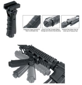 Leapers Ergonomic Ambidextrous 5-position Foldable Foregrip - Black