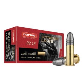 Norma XLR Rimfire Ammunition .22 LR 43gr LRN 1165 fps 50/ct