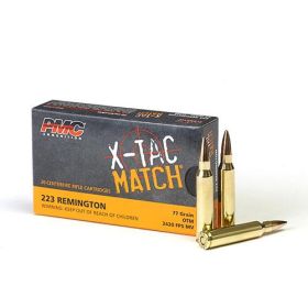 PMC X-TAC MATCH Rifle Ammunition .223 Rem 77 gr OTM 2420 fps 20/ct