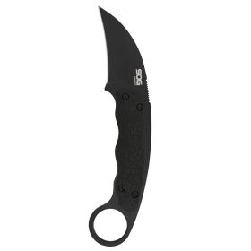 SOG Gambit Blackout Fixed Knife 2-3/5" Sheepsfoot Blade Black