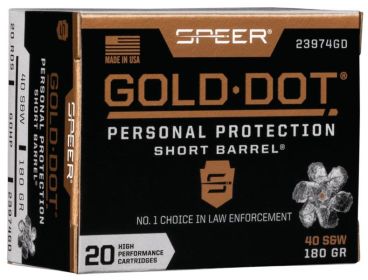 SPEER 40 S&W 180 GR  HP ""SHORT BARREL"" 20rd