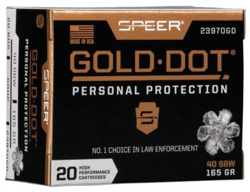 SPEER SP 40 S&W 165GR GOLD DOT CARRY GUN HP 20RD