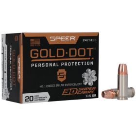 SPEER 30 SUPER CARRY 115GR GOLD DOT HOLLOW POINT 20rd