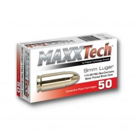 MAXXTECH 9MM 115GR FMJ 500 RD CASE BRASS CASE