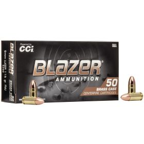 BLAZER 9MM LUGER - BRASS 115GR FMJ AMMO 50RD