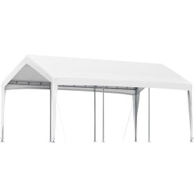 VEVOR Carport Canopy Car Shelter Tent 10 x 20ft for Auto Boats with 8 Legs White