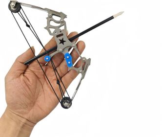 1 Set Indoor and Outdoor Decompression Bowstring Set Mini 304 Stainless Steel Compound Bow Small Pulley Bow Arrow Shooting
