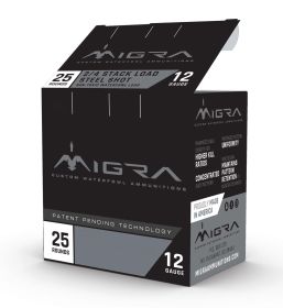 Migra Waterfowl Steel Shot Shotshells 12 ga 3" 1-1/4 oz 1430 fps #4#6 25/ct